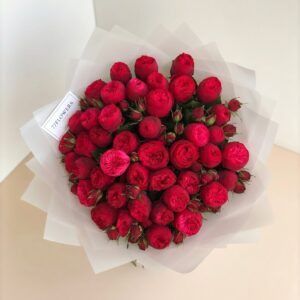 Монобукет пионовидных роз Ред Пиано